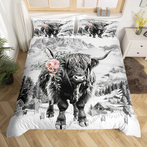 Miniatura 30 de Erosebridal Juego de ropa de cama para niños, juego de funda de edredón de sirena tamaño individual, funda de edredón femenina de escamas de peces