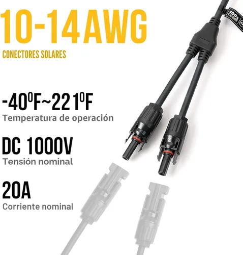 Miniatura 6 de BougeRV - Kit de herramientas de enchufe de cable adaptador paralelo para panel solar de derivación en Y