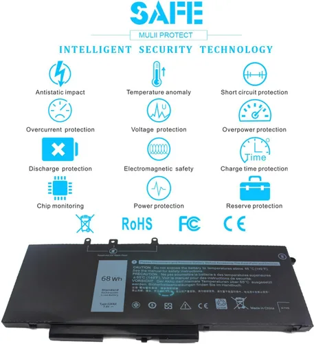 Miniatura 6 de 68Wh GJKNX 7.6V Batería para Dell Latitude 5480 5490 5580 5590 5495 5491 5591 5280 5290 5488 5288 E5480 E5580 E5490 E5590 E5590 0 Precisión 35 20