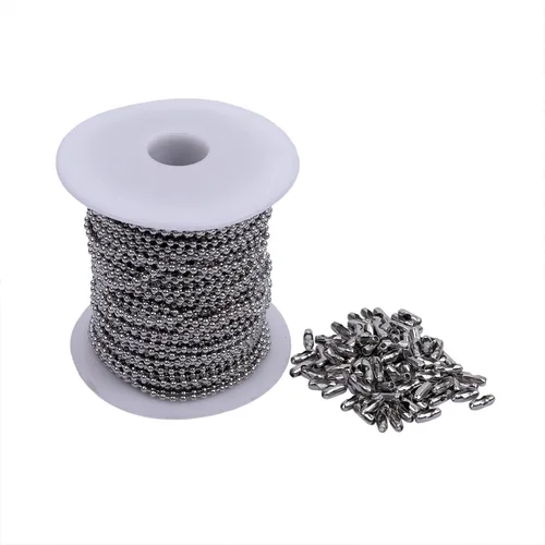 Miniatura 8 de HFS (R) Cadena de bolas #6 Bobina de acero inoxidable 304-100 Bobina de pies libres 1/8" (3.2mm)