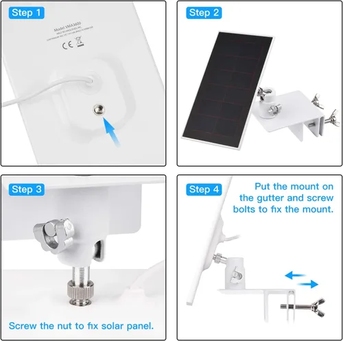 Miniatura 4 de Paquete de 2 soportes de canalón compatibles con el panel solar Arlo Essential, Arlo Pro 5S/Pro 4/Pro 3/Pro 2/Ultra 2/Ultra/Panel solar, ángulo