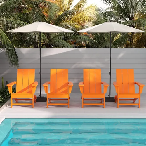 Miniatura 33 de WestinTrends Ashore - Silla plegable Adirondack moderna para exteriores (juego de 2), color marrón oscuro