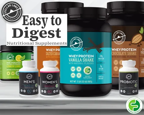 Miniatura 6 de Stellar Labs Proteína de suero en polvo con BCAA y aislado de suero Certificado bajo en FODMAP, sin OMG, sin gluten, sin soja, bajo