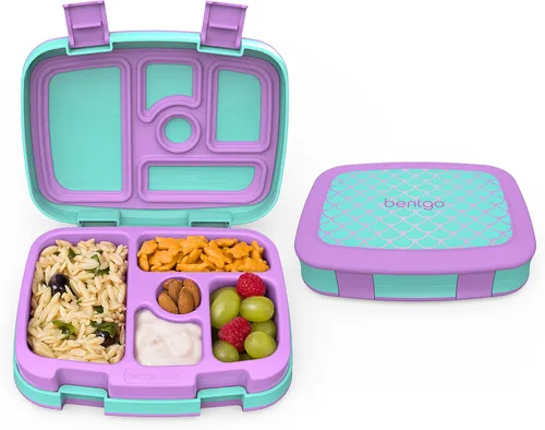 Miniatura 2 de Bentgo Juego de bolsas de almuerzo aisladas con estampado de lonchera estilo Bento, para niños (escamas de sirena)