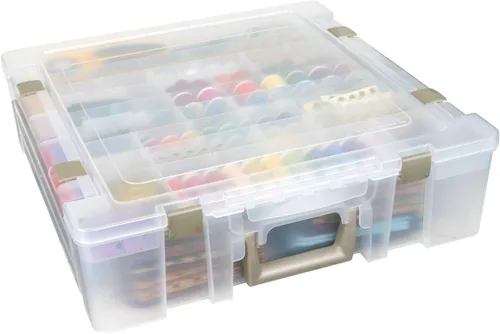 Miniatura 2 de ArtBin 6981AB Super Satchel Deluxe Base dividida, organizador grande portátil de arte y manualidades con cajones, [1] estuche de almacenamiento