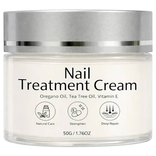 Crema de tratamiento de uñas, crema reparadora de uñas para uñas dañadas, agrietadas, delgadas, con aceite de árbol de té, aceite de orégano,