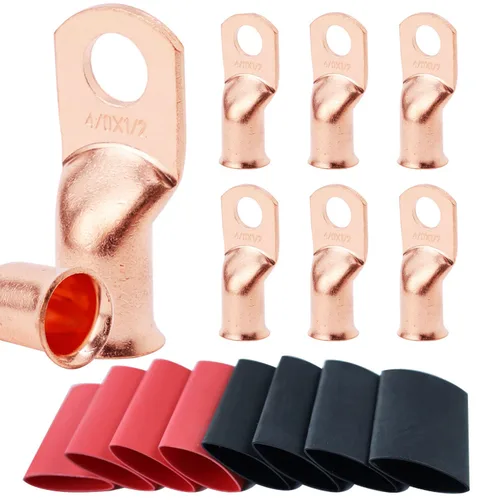 Miniatura 15 de TKDMR - Kit de 264 piezas de extremos de cable de batería, 132 piezas de terminales de anillo de lengüetas de cable de cobre resistentes AWG 8 6 4 2