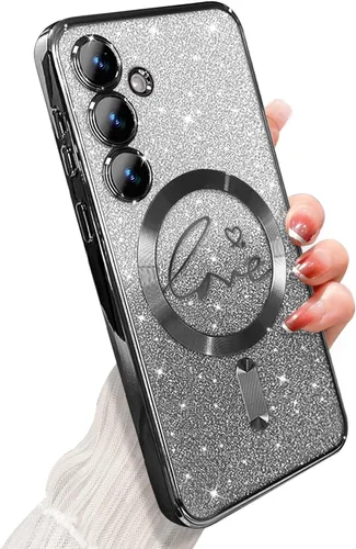 Miniatura 133 de ZONRW - Funda para Samsung Galaxy S22 Ultra magnética, para mujeres y niñas, cubierta trasera suave, lujosa, con corazón de amor, bling, degradado