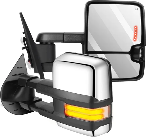 Miniatura 28 de ECCPP Juego de espejos de remolque, reemplazo en pareja, compatible con Chevy Silverado 1500 2500 HD 3500 Suburban 1500 2500 Tahoe para GMC Sierra