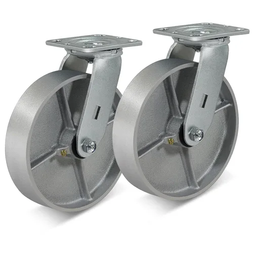 Miniatura 35 de Ruedas giratorias de 4 x 2 pulgadas, ruedas industriales resistentes, ruedas giratorias con rodamiento de rodillos - Ruedas de hierro fundido
