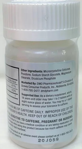 Miniatura 2 de Tabletas, píldoras de cafeína de vitamina B6 y B12, 350 mg de cafeína por porción, suplemento de rendimiento físico y enfoque, 100