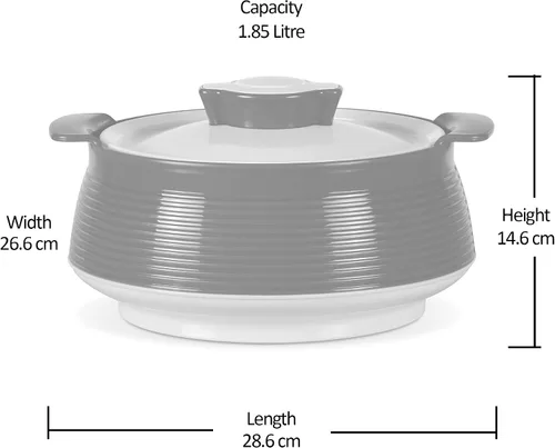 Miniatura 7 de MILTON Venice 2000 - Cacerola de acero inoxidable de doble pared con aislamiento de poliuretano, mantiene la comida caliente y fresca para Roti