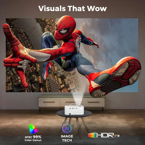 Miniatura 4 de [Sistema AI Movin 2.0/1200 ANSI/enfoque automático] Proyector 4K con WiFi 6 y Bluetooth, 30 W DoIby Audio Netflix-Licencia de Netflix-proyector