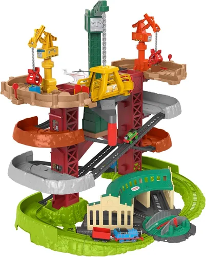 Thomas & Friends - Juego de supertorre con trenes motorizados, grúas y pistas para niños de preescolar, a partir de 3 años