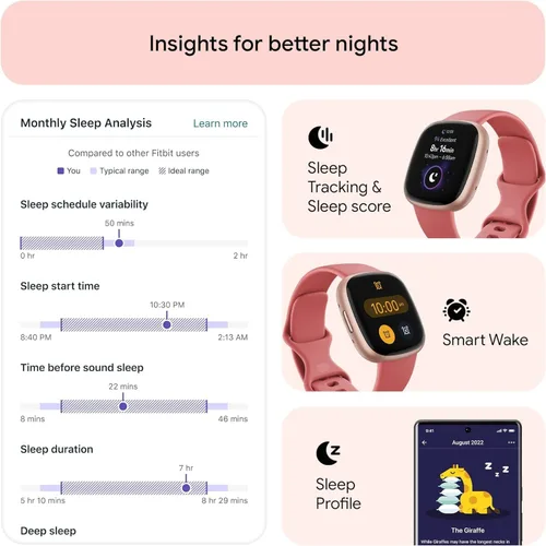 Miniatura 4 de Fitbit Paquete de 2 relojes inteligentes Versa 4 Fitness con preparación diaria, GPS, frecuencia cardíaca 24/7, más de 40 modos de ejercicio, Fit
