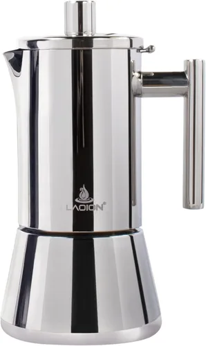 LAOION Cafetera de Espresso para Estufa, Olla Moka de 6 Tazas 10 oz, Cafetera Cubana y Italiana de Acero Inoxidable para Cafetera Cubana, Compatible