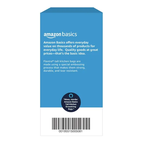 Miniatura 6 de Amazon Basics Flextra Strength - Bolsas de basura altas con cordón para cocina, aroma fresco, resistentes a desgarros, 13 galones, 120
