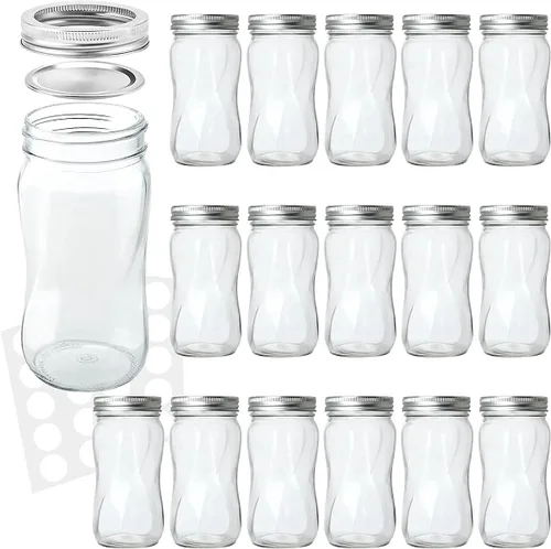 Miniatura 8 de KAMOTA Tarros Mason de 16 onzas con tapas y bandas regulares, ideales para preparación de comidas, mermelada, miel, recuerdos de boda, regalos