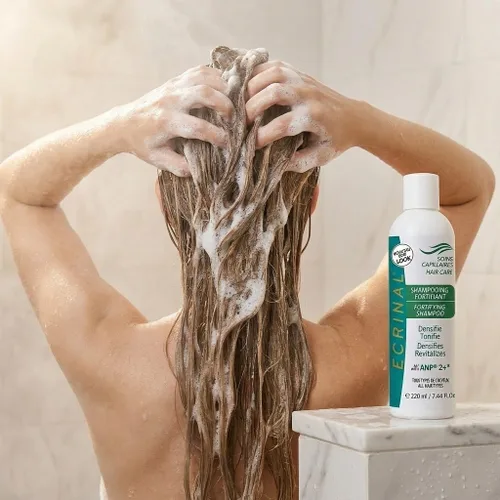 Miniatura 2 de Ecrinal Champú fortificante sin sulfato con ANP2+ para cabello fuerte y brillante – Restaura el volumen, la flexibilidad y la resistencia al cabello