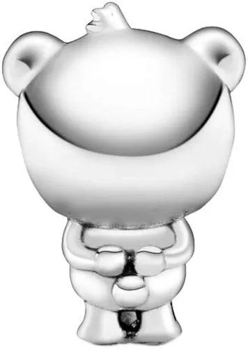 Miniatura 2 de Bellestory - Abalorio de oso de peluche (plata de ley 925), diseño de corazón