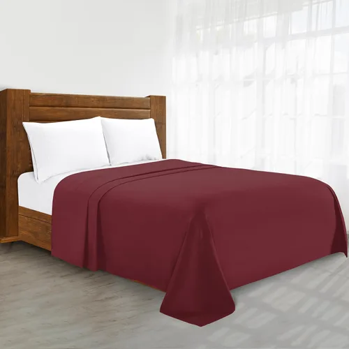 Miniatura 10 de Sábana plana de lujo en Amazon Elegant Comfort sin arrugas de 1500 hilos de calidad de hotel Premier, tamaño King, color marrón chocolate