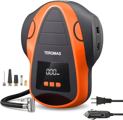 Miniatura 10 de Inflador de neumáticos, compresor de aire portátil, bomba de aire CC/CA para neumáticos de automóvil de 12 V CC y otros inflables en casa 110 V CA