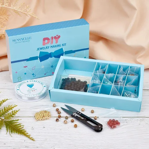 Miniatura 7 de SUNNYCLUE 1 caja de cuentas de planeta del sistema solar, cuentas de piedras preciosas naturales de 0.236 pulgadas a granel, kit de fabricación