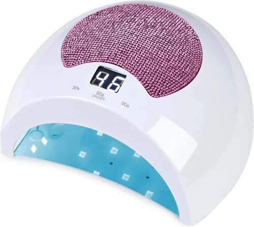 Miniatura 9 de Lámpara de uñas LED UV recargable con diseño de diamante y control táctil, 3 ajustes de temporizador, secado rápido para todos los esmaltes de gel