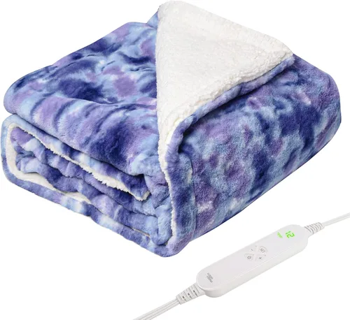 Miniatura 9 de GOQO TOMO Manta Eléctrica Térmica 50" x 60" Throw Wrap con 12 Niveles de Calefacción para Uso en Casa y Oficina Gris Degradado-H60 12 Heating