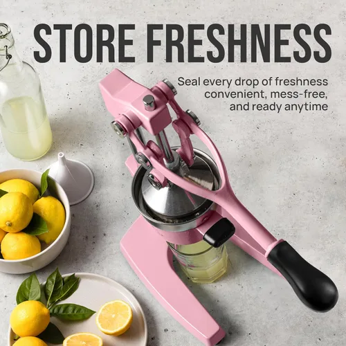 Miniatura 7 de Zulay Kitchen Exprimidor de hierro fundido, exprimidor manual resistente con coladores desmontables para una fácil limpieza, prensa de jugo