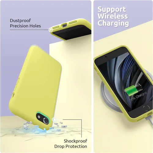 Miniatura 7 de Surphy - Carcasa de silicona compatible con iPhone SE 2020, iPhone 8, iPhone 7, funda de silicona líquida (con forro de microfibra) para iPhone 7