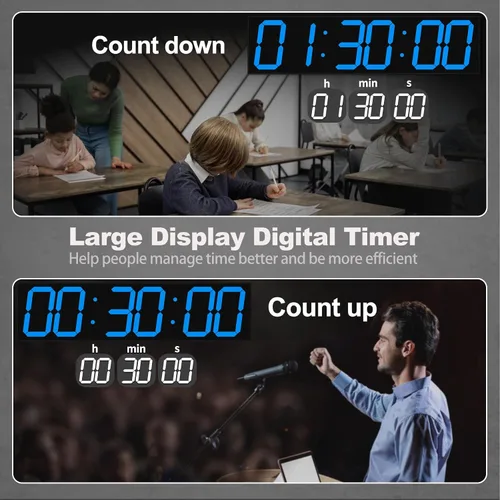 Miniatura 5 de CHKOSDA Reloj de pared digital grande de 28.4 pulgadas, reloj digital automático con alarma, clendar y termperature, sincronización automática