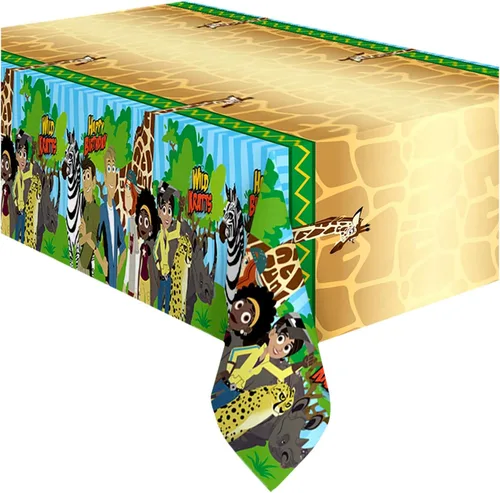 Treasures Gifted Suministros para fiesta de cumpleaños de Wild Kratts con licencia oficial, paquete de 2, mantel Wild Kratts de 54 x 108 pulgadas,