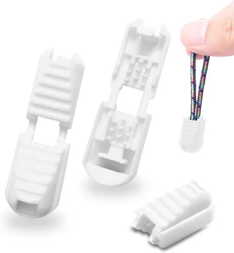 Miniatura 10 de 25 paquetes de puntas elásticas para cordones de zapatos, tapas de extremos de cordones de zapatos, cierres de cordones sin atado para tenis