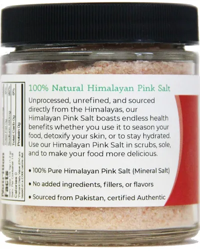 Miniatura 2 de Viva Doria Sal rosa del Himalaya, 5 onzas, sal mineral de grano fino, tarro de vidrio de 5.01 oz, auténtica sal rosa del Himalaya