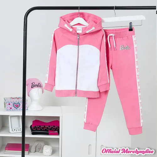 Miniatura 2 de Barbie Conjunto deportivo para niñas, sudadera con capucha y pantalones deportivos para niñas