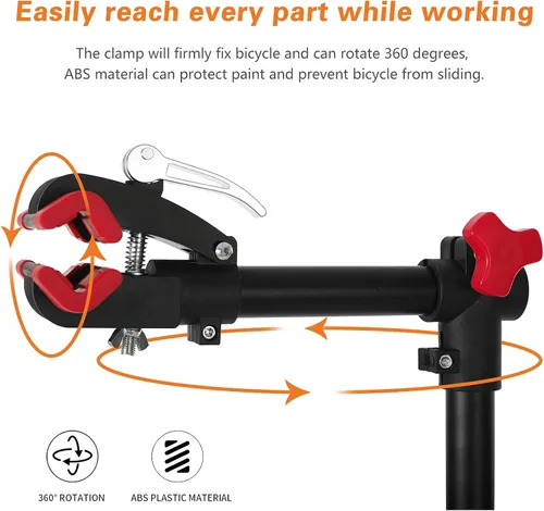 Miniatura 3 de UNISKY Soporte de reparación de bicicletas para mantenimiento Estante ajustable en altura con liberación rápida Soporte de trabajo de mantenimiento