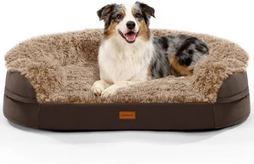 Miniatura 9 de iweepet Camas ortopédicas esponjosas para perros grandes y extragrandes, sofá cama calmante de 41 pulgadas para perros con espuma de apoyo 28D