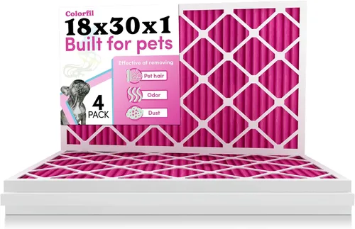Miniatura 27 de Colorfil - Filtro de aire de 18 x 18 x 1 pulgadas, filtros que cambian de color para olores de gatos y perros, filtro de aire acondicionado MERV 8
