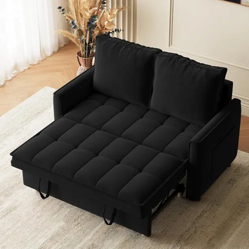 Miniatura 10 de Wrofly Sofá cama convertible 3 en 1, sofá cama extraíble para sala de estar con bolsillos laterales y almohadas extraíbles, respaldo ajustable, sofá