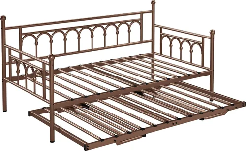 Miniatura 5 de Sofá cama individual con cama nido, cama de día con cama nido, cama individual con soporte de listones de acero, cama individual con nido emergente