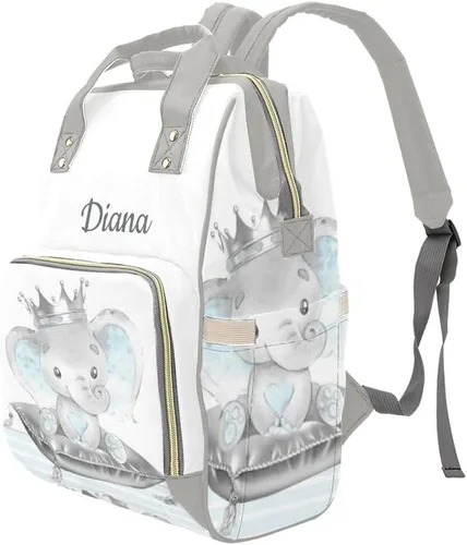 Miniatura 4 de XOZOTY Mochila de pañales de dibujos animados de vaca linda con nombre para hombres y mujeres de enfermería personalizada bolsas de bebé hombro