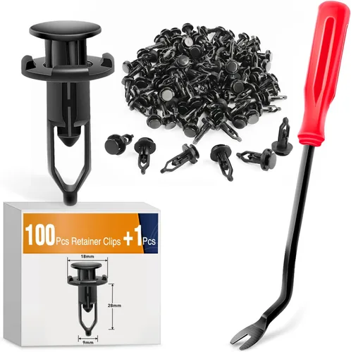 GOOACC 100 clips automotrices de nailon tipo empuje, retenedor de remaches, sujetadores de parachoques para Toyota #52161-02020 0.354 in, 1 100