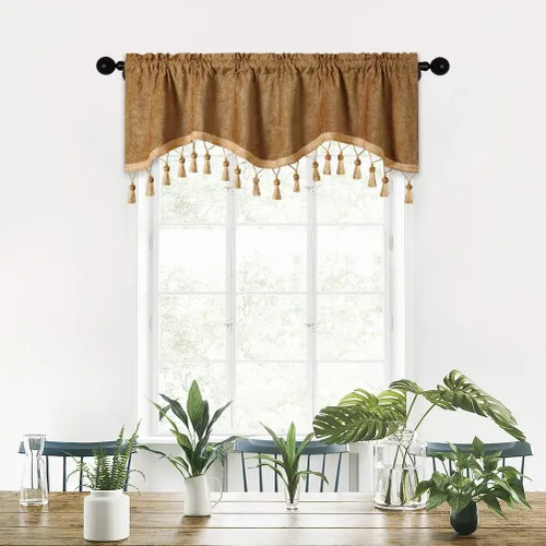 Miniatura 26 de Cortinas de doble cara de felpilla para cortina de cocina, cenefa para sala de estar