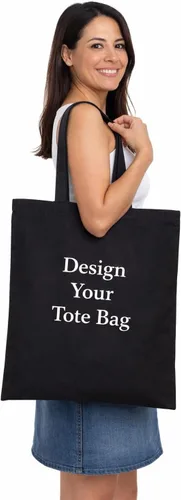 DISCOUNT PROMOS Juego de 1 bolsas de lona de algodón personalizadas, texto personalizado, logotipo, imagen, reutilizables, ideales para compras,