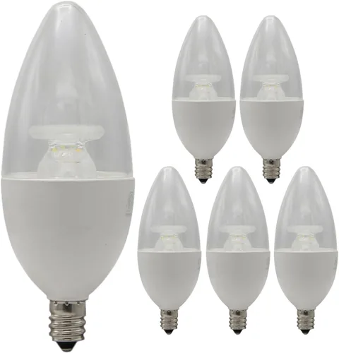 Miniatura 13 de Paquete de 6 bombillas LED CTF/LED/7W/927/6PK E12 para candelabro, punta torpedo esmerilada regulable, 2700 K blanco cálido, 7 W