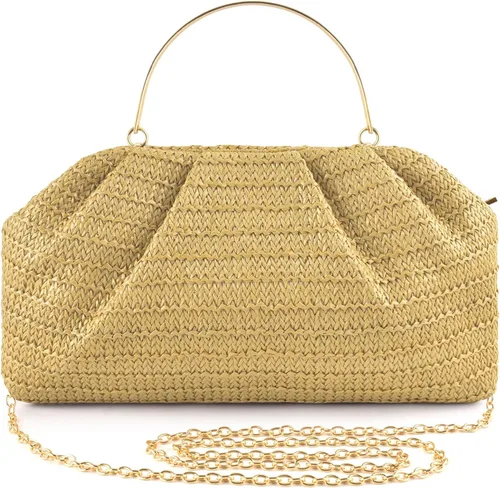 Miniatura 12 de ERKOON Clutch Purse for Women Elegant Pleated Evening Bag Crossbody Shoulder Handbag Envelope Bag with 2 Detachable Chain