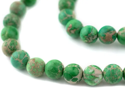 Miniatura 182 de The Bead Chest Cuentas de Jade Blanco Mate Redondas (8mm): Piedra Preciosa Orgánica Redonda Esférica de Energía con Poder de Sanación para Hacer