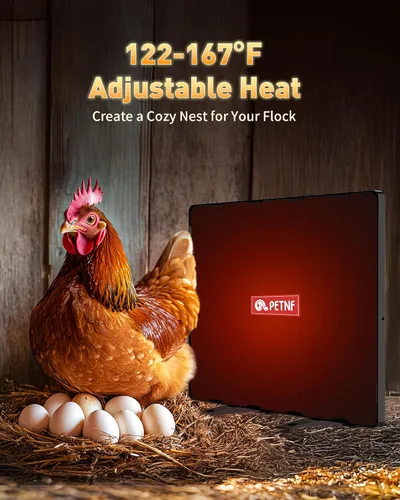 Miniatura 2 de Calentador de gallinero para invierno con control remoto por aplicación, 30''x12'' calentadores de pollo plegables grandes y cálidos dentro