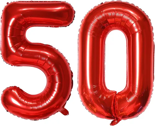 Miniatura 55 de Globo de helio rojo del número 10 de 40 pulgadas, autosellado para decoración de fiesta de cumpleaños y decoración de fiesta de aniversario (rojo 10)